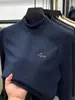 Camiseta Básica con Fondo Cepillado para Hombre de Cuello Alto Medio Invierno Engrosada Cálida Sudadera de Terciopelo Doble Cara Camiseta Interior de Manga Larga para Hombre