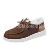 Entrega en stock Juyuan invierno 2026 nuevo comercio exterior talla grande zapatos 35-43 lona de caña baja planos casuales zapatos de algodón
