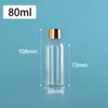 Botella de plástico pequeña de 60 ml con tapa dorada, botella para líquidos, a prueba de fugas, botella para medicina de peces, botella dispensadora, en stock para venta al por mayor