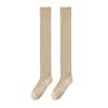Calcetines largos de tubo JK de otoño e invierno, calcetines hasta la rodilla extendidos, calcetines de rizo grueso con forro polar de tubo alto, calcetines finos de muslo con ligera presión para mujer