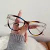 Óculos de Armação Gatinho Ultra-Leve Color-Blocking da Moda Tendência Europeia e Americana 2025 Óculos de Leitura Anti-Luz Azul para Mulheres