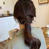 Grampo de Cabelo de Couro com Laço Torcido para Parte de Trás da Cabeça, Sensação de Alto Padrão, Grampo de Caractere Único, Moda Doce Fresco, Acessórios de Cabelo, Laço de Leopardo