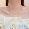 Collar Minimalista Estilo Ins de Perlas de Agua Dulce y Cuentas de Grava Rosa Claro para Mujer, Nueva Cadena de Clavícula de Gama Alta Cadena para Suéter