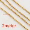 Acero Inoxidable 304 Chapado al Vacío en Oro de 18K Cadena de Cuentas Onduladas Cadena con Placa Cadena Suelta de Cuentas Redondas Accesorios para Collares Pulseras Joyería DIY