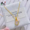Artículo Popular de la Tienda de Oro: Collar Colgante de Cobre Chapado en Oro Vintage de Lujo con Jade Blanco para Mujer, Joyería de Cadena para Clavícula