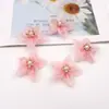 Ropa de Moda Pendientes Accesorios para el Cabello Accesorios de Joyería DIY Broche Pinza para el Cabello Decoraciones Perlas Tela de Malla Flores Venta al por Mayor