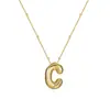 Colar de Letras Bolha Brilhante Mais Vendido Transfronteiriço para Mulheres Design de Nicho Ins Ouro 18K Cobre Não Desbota Colar Atacado