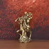 Escultura de Bronce del Viejo Dios de la Longevidad Montado en un Ciervo, Ofreciendo un Durazno, Pequeño Adorno Hecho de Latón Morado, Figura de Dios de la Longevidad Estilo Antiguo, un Regalo para Personas Mayores para Desear Longevidad, Simbolizando la Longevidad