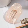Pinza para el Cabello Dopamina con un Tacto Exquisito y de Alta Gama, Pinza de Garra Plana Ovalada para un Peinado Completo en la Parte Posterior de la Cabeza, Accesorio para el Cabello para Mujer, Pinza de Tiburón