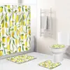 Estilo Novo Quente Transfronteiriço Fresco Banheiro Conjunto de Quatro Peças Cortina de Chuveiro Impermeável Quarto Tapete Antiderrapante Tapete de Piso Capacho