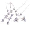 Nuevo collar de cristal azul degradado Guriya para mujer, traje de nicho, pulsera de lujo de alta gama, elegantes pendientes que combinan con todo.