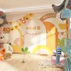 Fundo de palco de sala de aula de eloquência para crianças de desenho animado 3D papel de parede instituições educacionais aula de treinamento papel de parede de jardim de infância