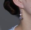 Cubo de Zirconio Ultra-flash Línea de Oreja con Borla Larga Moda Explosiva Luz de Lujo Diseño Elegante Aretes Delgados para Mujer