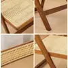 Silla pequeña, silla plegable, silla de ratán, silla plegable para el hogar, taburete de madera maciza de bambú, silla de ocio con respaldo, fábrica de sillas de comedor