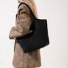 Grande Capacidade inverno corduroy casual 2023 novo nylon simples Plaid Mori ombro axilar saco tote