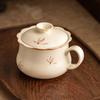 Arroz Esmalte Amarillo Orquídea Taza de Oficina China Taza para Separación de Té Taza Especial Personal Juego de Té de Cerámica Taza de Té