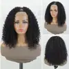 Peluca parcial de fibra sintética para mujer estilo europeo y americano, rizada africana pequeña, con forma de V, con banda. Peluca Media Rizada Kinky