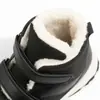Botas de Nieve para Niños Niños, Cierre de Velcro de Invierno, Forro de Felpa de Algodón, Parte Superior Impermeable, Suela Gruesa, Zapatos de Algodón para Exteriores para Niños Mayores