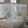 Cama de três portas cortina mosquiteiro novo lado Rosa têxtil Palácio de aço inoxidável mosquiteiro estudante respirável mosquiteiro superior quadrado