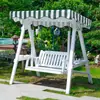 Balanço Pátio Externo Madeira Maciça Cadeira de Balanço Terraço de Villa Quintal Jardim Cadeira Suspensa Adulto Multiusuário Madeira Anti-corrosão Balanço