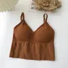 Camisole Esportiva Verão 2023 Roupa Externa Feminina Costas Bonitas Peça Íntima Curta Camisa Básica Slim com Bojo Roupa Íntima