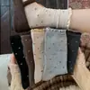 Calcetines de encaje para primavera y otoño, sin costuras, estilo preppy, estampado floral pequeño retro, para mujer, hasta la pantorrilla, modernos y versátiles, perfectos para combinar con atuendos