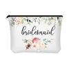 Amazon Transfronterizo Despedida de Soltera Flores para la Novia Lienzo Blanco Bolsa de Cosméticos Regalo para la Novia Boda Dama de Honor