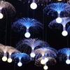 Lâmpada de Medusa de Fibra Óptica LED Elfo Lâmpada Decorativa Colorida de Paraquedas para Exterior Casamento Teto Pendurado Árvore Lâmpada de Paisagem