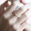 Anillos de Zirconia de Lujo Ligero Coreanos y Japoneses para Mujer, Anillos Abiertos Apilables Ajustables de Nicho a la Moda, Anillos de Moda para el Dedo Índice