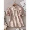 Nueva camisa de manga acampanada con diseño de hebilla estilo chino Camiseta de verano nicho retro top de manga corta jacquard con hebilla diagonal