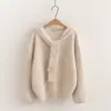 Otoño 2026 Estilo Coreano Estilo Universitario Bufanda de Piña Suéter de Punto Trenzado Abrochado Abrigo para Mujer