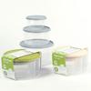 Set de Recipientes Redondos de Plástico de Grado Alimenticio Caja de Almacenamiento para Refrigerador Caja para Horno Microondas 180/380/820/1050ml