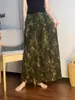 Falda Floral Nueva Transfronteriza para Mujer Falda de Primavera y Verano Cintura Elástica Algodón Seda Hogar Viaje Estilo del Sudeste Asiático