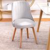 Silla de comedor nórdica de madera maciza, moderna y sencilla, para el hogar, para apartamento pequeño, estilo crema, con mesa y silla, respaldo suave y taburete.