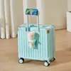Maleta de viaje muy atractiva y duradera con cerradura de combinación 18 pulgadas Equipaje de mano maleta multifuncional con ruedas silenciosas y barra de tiro