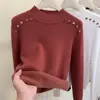 Camiseta Básica de Cuello Medio para Mujer, Terciopelo Engrosado, Nueva Prenda Interior Otoño e Invierno 2024, Suéter de Cuello Alto, Top Delgado de Invierno