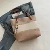 Bolsa de Palha Tecida para Mulheres, Grande Capacidade, Casual, Novo Estilo Primavera e Verão 2026, Bolsa Tote de Ombro Único para Férias na Praia