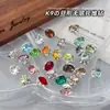 Decoración de uña con diamante para apilar huevo de paloma k9 sin fondo, decoración de uña con diamante de cristal ovalado pequeño superbrillante de 6*8 mm