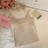 Camisola de color liso a la moda para mujer, combinable con todo, primavera 2024, nuevo estilo, espalda descubierta, estilo puro deseo, top adelgazante que favorece la figura.