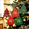 Venda Quente Transfronteiriça Decoração de Árvore de Natal Presente Caixa de Presente Decoração Etiqueta de Feliz Natal Cartão para Pendurar em Festival
