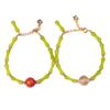 Qiyi Pulsera de Bambú Estilo Chino Nuevo Ágata Corazón sutra Amarillo Dios de la Riqueza Pulsera Acompañante de Novia Pulsera de Ceremonia de Mano para Templo Mismo Estilo