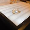 Anillo abierto de circonita con baño de oro real, con gota de aceite, moda de lujo ligero, anillo para el dedo índice elegante de alto sentido, pulsera al por mayor de fábrica