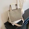 Bolsa de Ombro Grande Capacidade Personalidade Moda Tendência Bolsa Tote Simples Xadrez Nova Bolsa de Mão para o Dia a Dia 2025 Bolsa de Pendurar