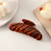 Pinza para el cabello de acetato con estampado de leopardo retro, Pasador de acrílico de moda para media coleta, Pinza de tiburón grande para recogido en la parte trasera de la cabeza, Al por mayor