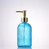 Botella de Lavado de Manos de Rayas Verticales de Alta Calidad, Vidrio Espeso, Botella Dispensadora Multifuncional para Loción y Gel de Ducha, Botella de Vidrio Resistente a la Humedad y al Calor