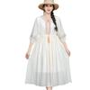 Dali Erhai Sanya Xinjiang turismo nuevo lino de seda bordado forro de algodón adelgazante de cintura para mujer vestido de algodón lino
