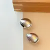 Pendientes de metal cepillado con diseño retro simple en forma de lágrima, pendientes elegantes de lujo ligero de alta calidad, versátiles, pendientes para mujer
