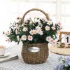 Nuevas flores artificiales de margarita estilo coreano de 9 cabezas, ramo artificial de crisantemo silvestre estilo ins, flores artificiales decorativas para sala de estar del hogar
