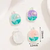 Pintura a Óleo Retrô Francesa Monet Rosa, Azul e Roxo Três Cores Pingente Pingente de Prata Estilo Antigo Liga Metálica Acessórios DIY