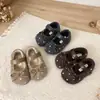 Moda Infantil Nueva de Otoño Zapatos de Cuero Elegantes para Niños Niñas Mary Janes Retro Franceses con Lunares Slip-ons Zapatos Planos